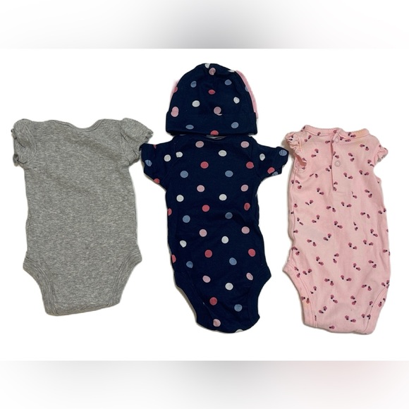 Gerber Child of Mine Just one you Newborn Baby Girl Onesies Bodysuits, 3-Pack - Picture 2 of 4